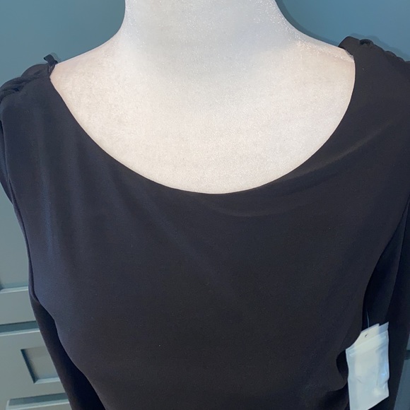 NWT Eliza J Crystal Cuff Drape Back Dress in Black - Picture 8 of 10